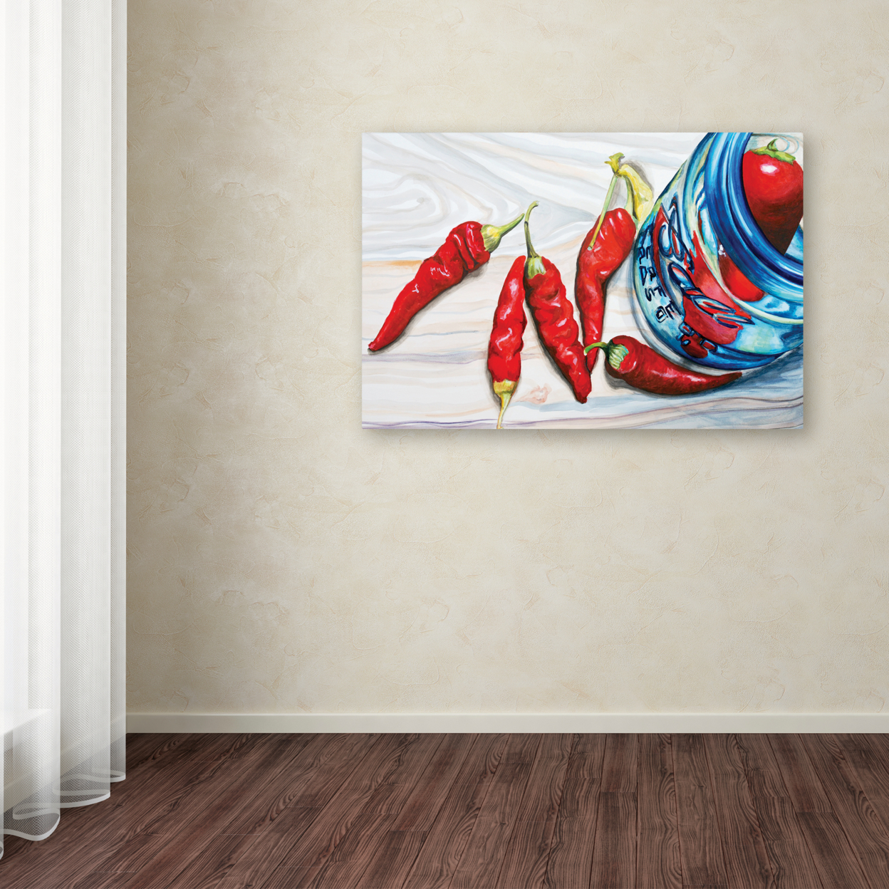 Jennifer Redstreake 'Ball Jar Peppers' Canvas Art 16 X 24