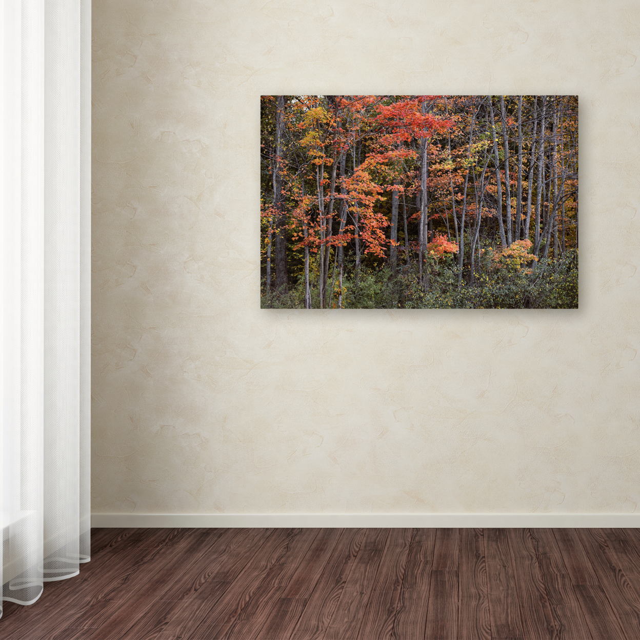 Jason Shaffer 'Autumn Tree Line' Canvas Art 16 X 24