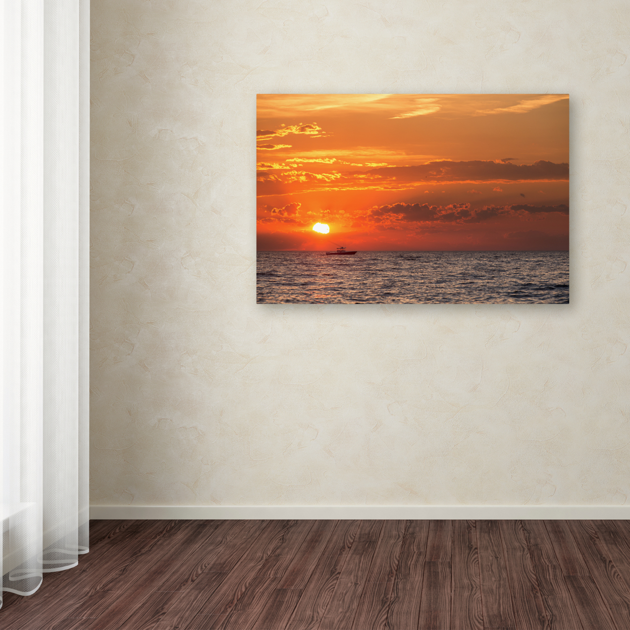 Jason Shaffer 'Fishing Boat Sunset' Canvas Art 16 X 24