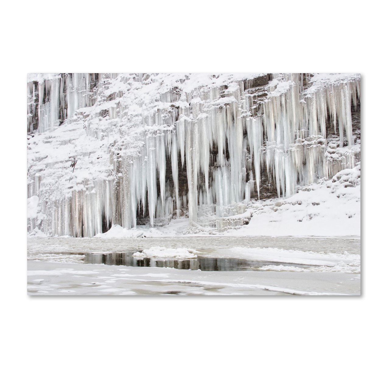 Jason Shaffer 'Mill Hollow Ice' Canvas Art 16 X 24
