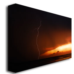 Kurt Shaffer; 'Lightning Sunset III' Canvas Art 16 X 24
