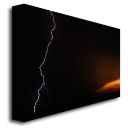 Kurt Shaffer; 'Lightning Sunset VII' Canvas Art 16 X 24