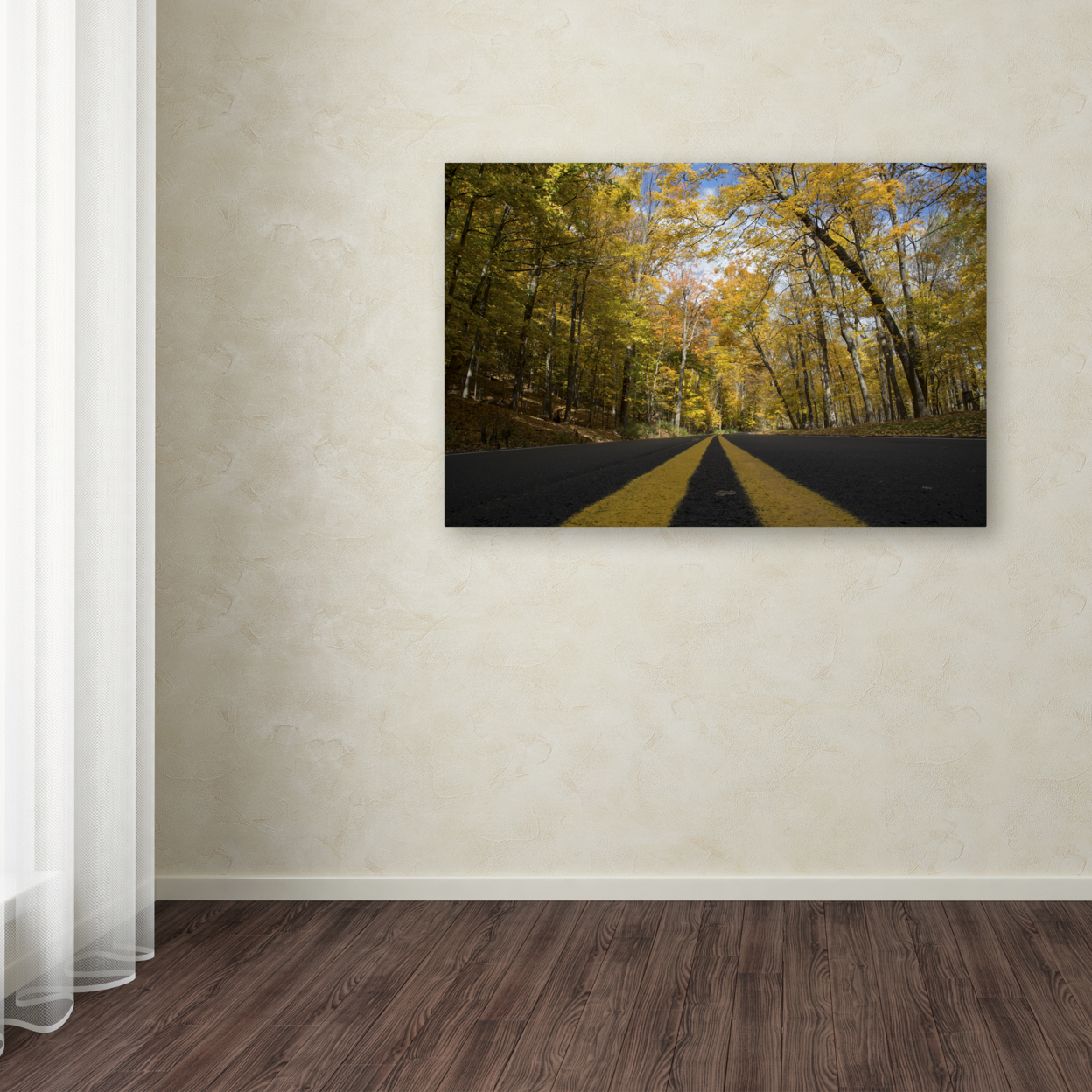 Kurt Shaffer 'Autumn Along The Valley Parkway' Canvas Art 16 X 24
