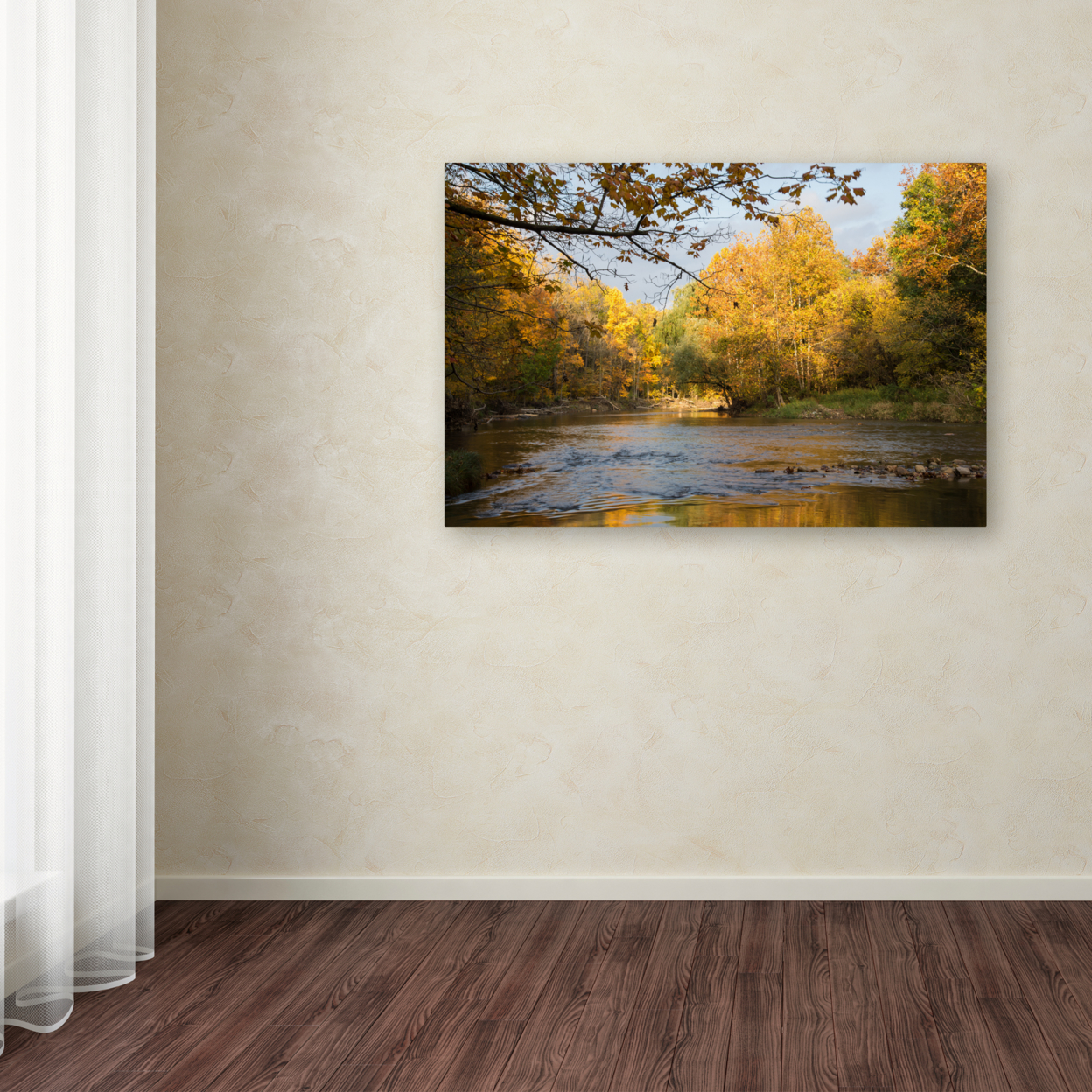 Kurt Shaffer 'Golden Autumn River' Canvas Art 16 X 24