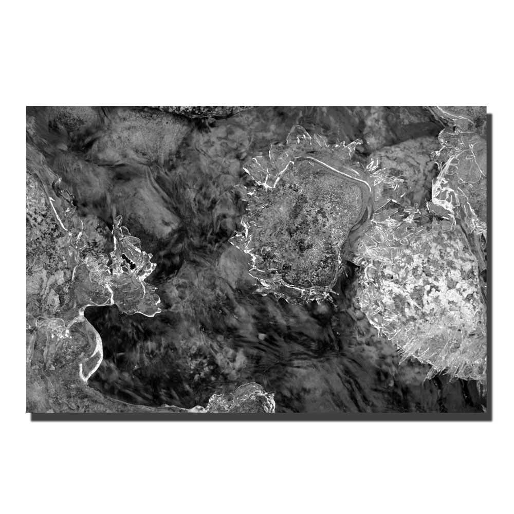 Kurt Shaffer 'Water Rocks And Ice' Canvas Art 16 X 24