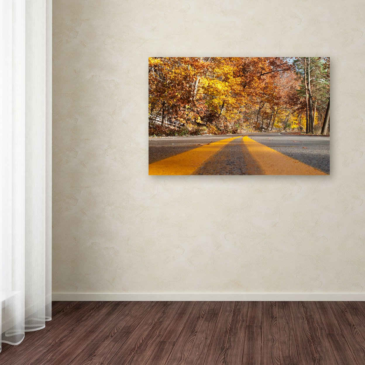 Kurt Shaffer 'Autumn Road' Canvas Art 16 X 24