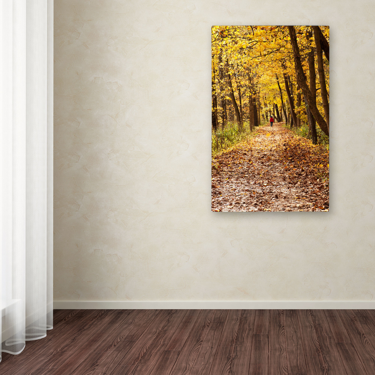 Kurt Shaffer 'Golden Autumn Walk' Canvas Art 16 X 24