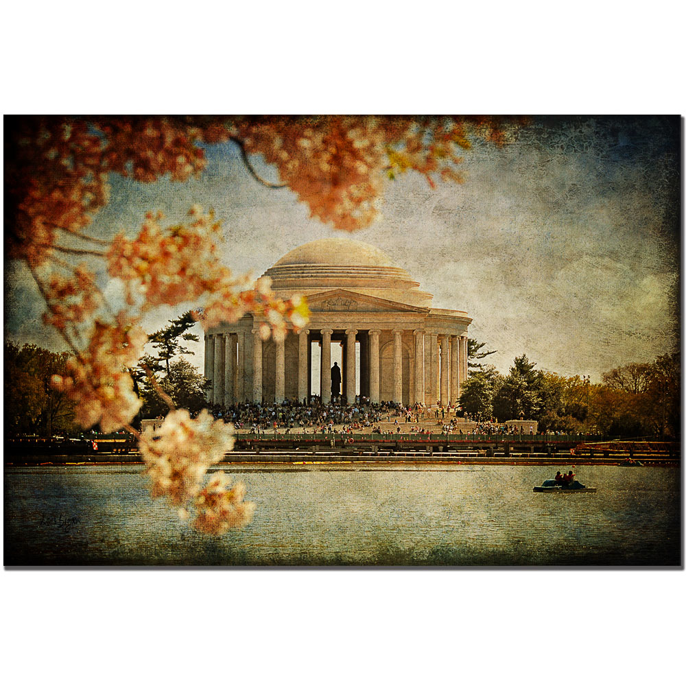 Jefferson Memorial By Lois Bryan 16x24 Canvas Art 16 X 24