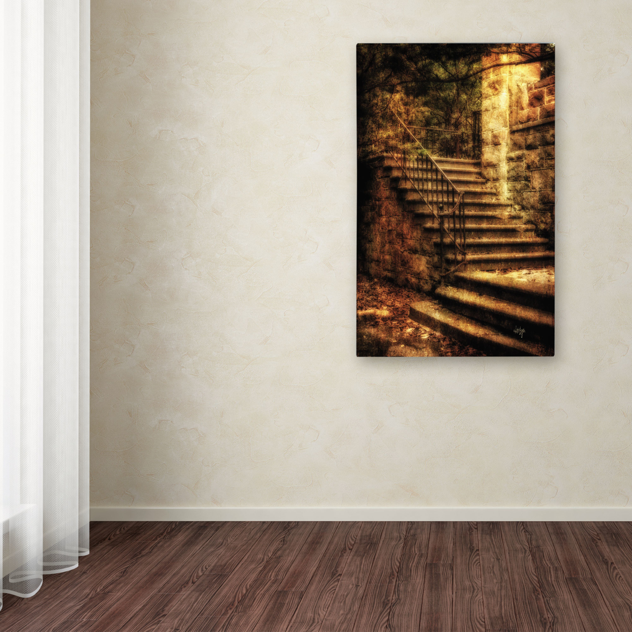 Lois Bryan 'Abandoned Stone Staircase' Canvas Art 16 X 24