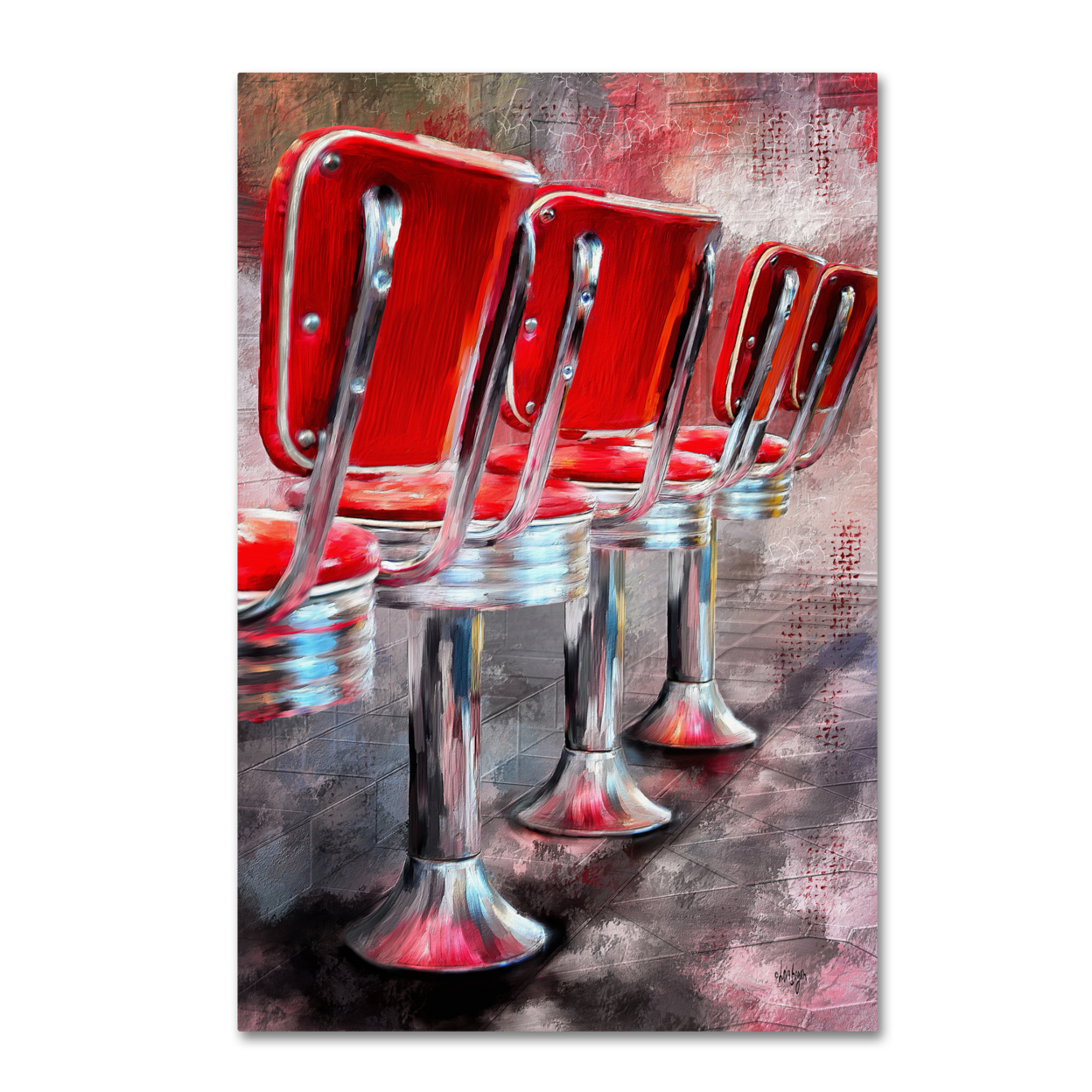 Lois Bryan 'Counter Seating Available' Canvas Art 16 X 24