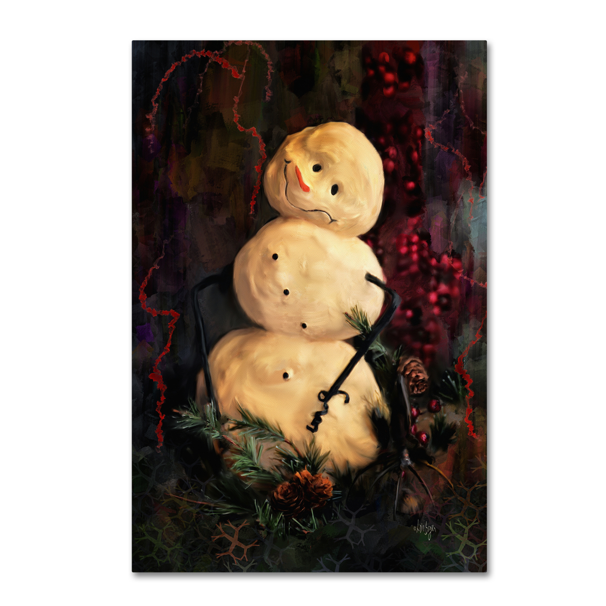 Lois Bryan 'Forest Snowman' Canvas Art 16 X 24