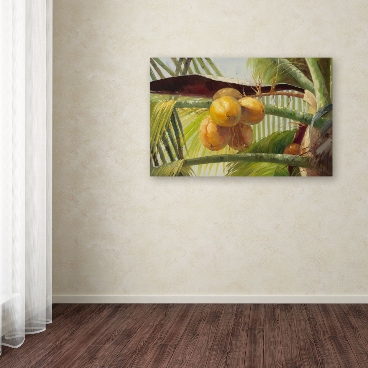 Victor Giton 'Coconut Palm I' Canvas Art 16 X 24