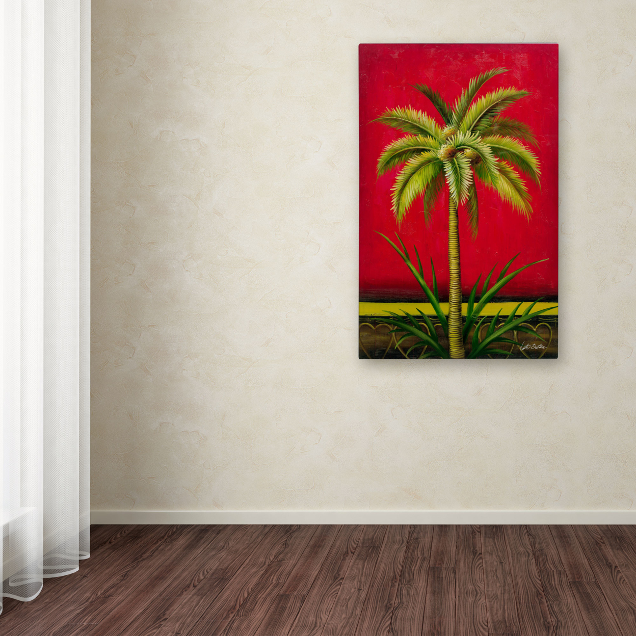 Victor Giton 'Tropical Palm I' Canvas Art 16 X 24