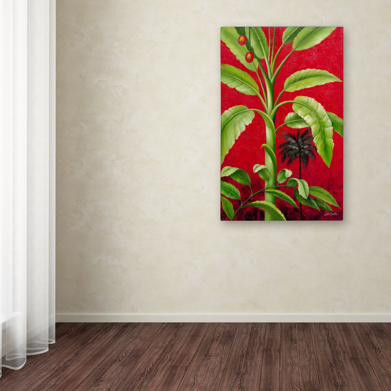 Victor Giton 'Tropical Palm II' Canvas Art 16 X 24