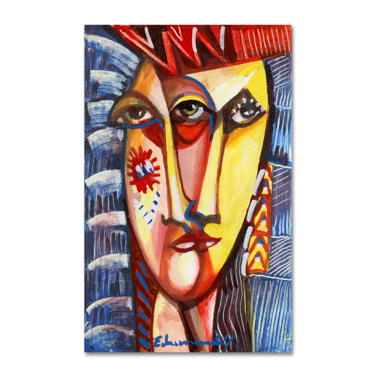 Echemerdia 'Man With Red Hat' Canvas Art 16 X 24
