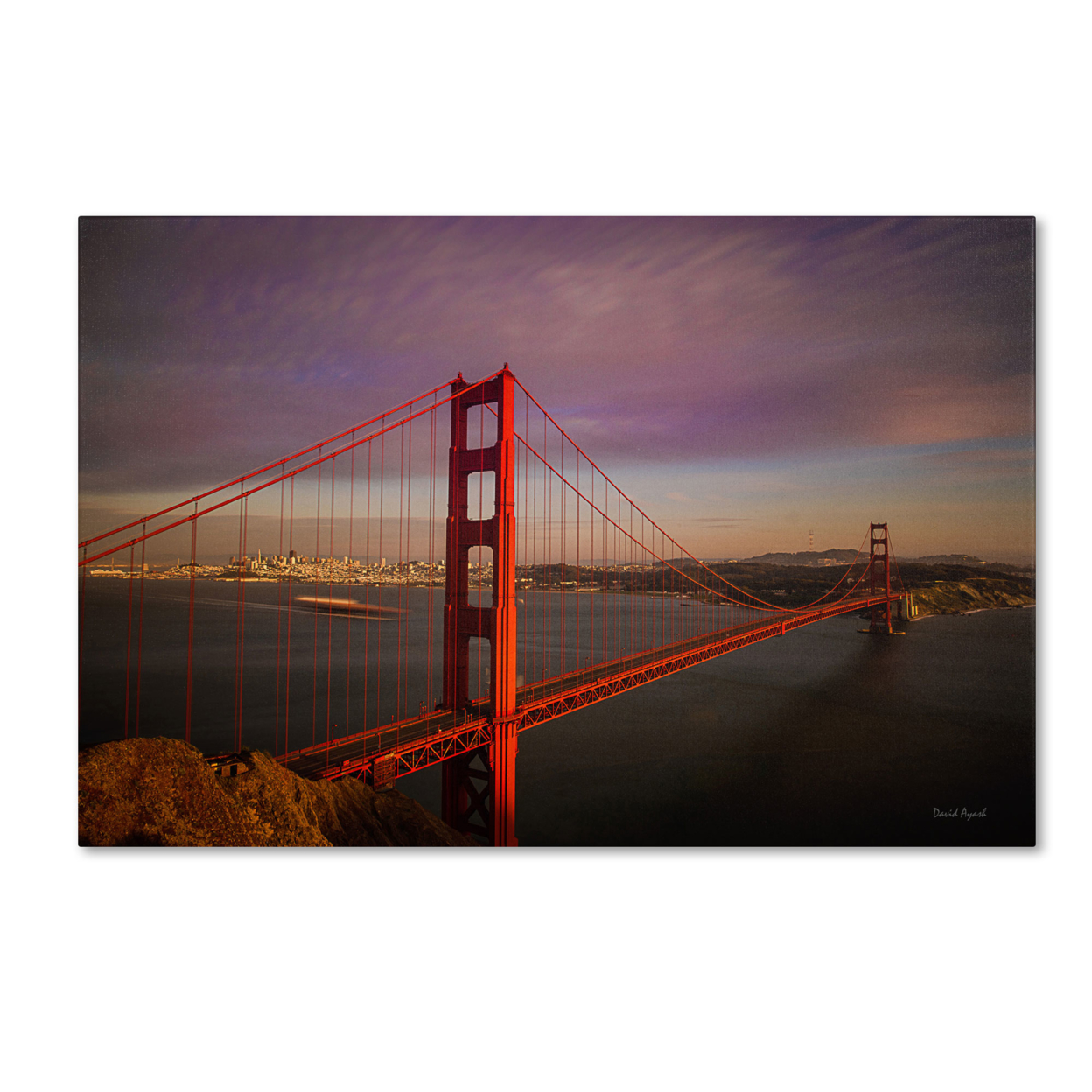 David Ayash 'Golden Gate Bridge' Canvas Art 16 X 24