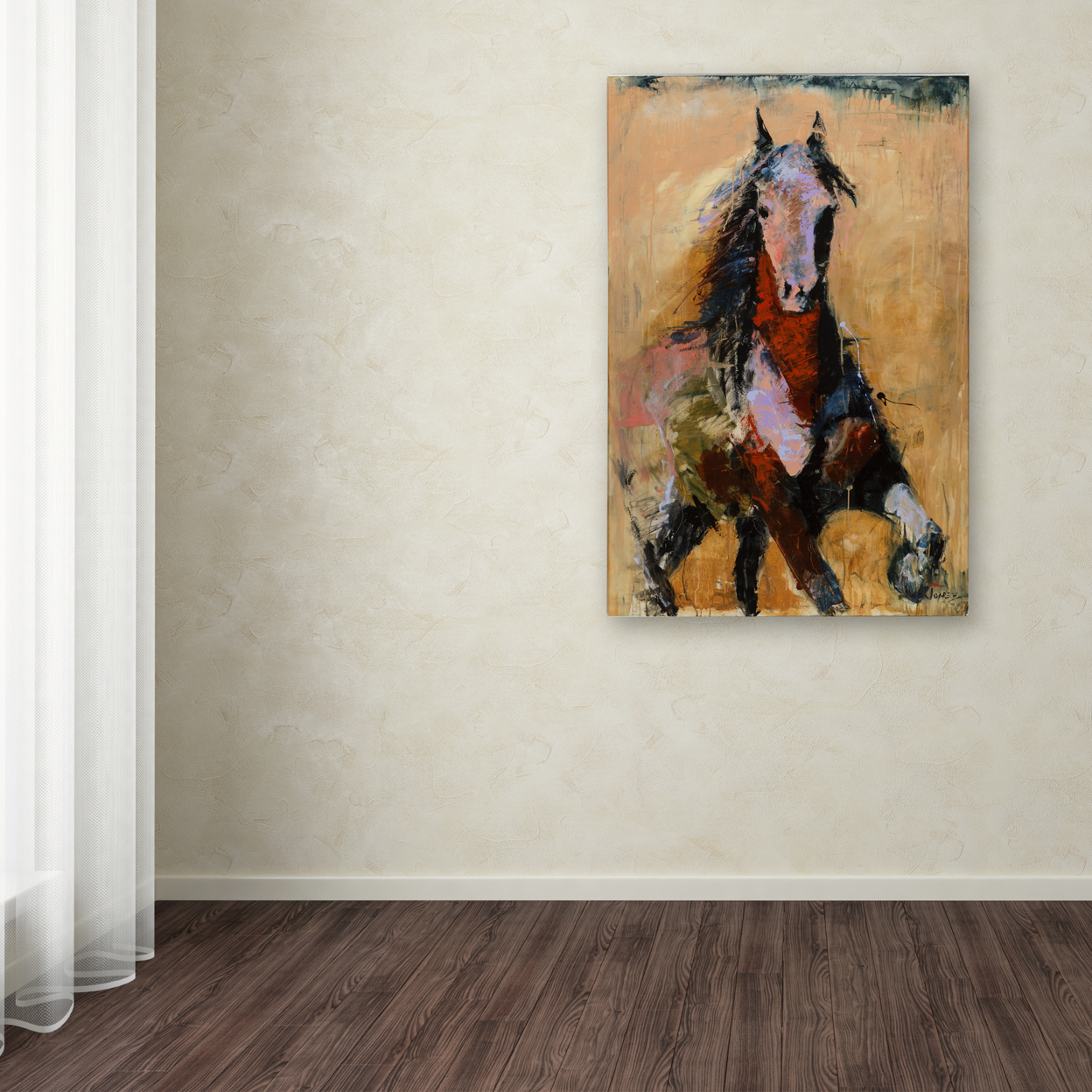 Joarez 'Golden Horse' Canvas Art 16 X 24