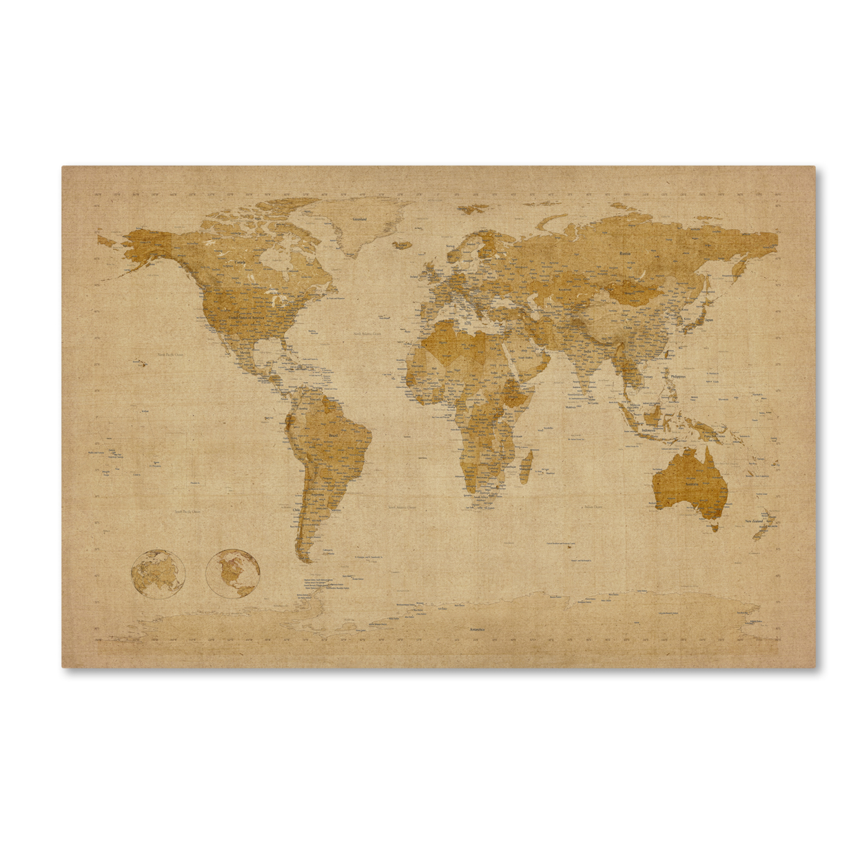 Michael Tompsett 'Antique World Map' Canvas Art 16 X 24