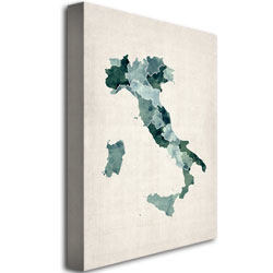 Michael Tompsett 'Italy Watercolor Map' Canvas Art 16 X 24