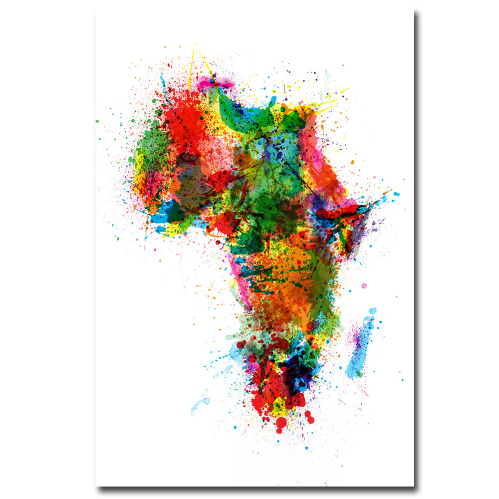Michael Tompsett 'Africa - Paint Splashes' Canvas Art 16 X 24
