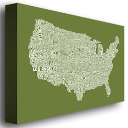 Michael Tompsett 'US City Map VI' Canvas Art 16 X 24