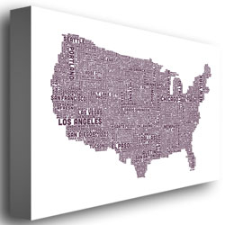Michael Tompsett 'US City Map XVII' Canvas Art 16 X 24