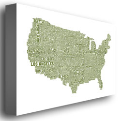 Michael Tompsett 'US City Map XVIII' Canvas Art 16 X 24