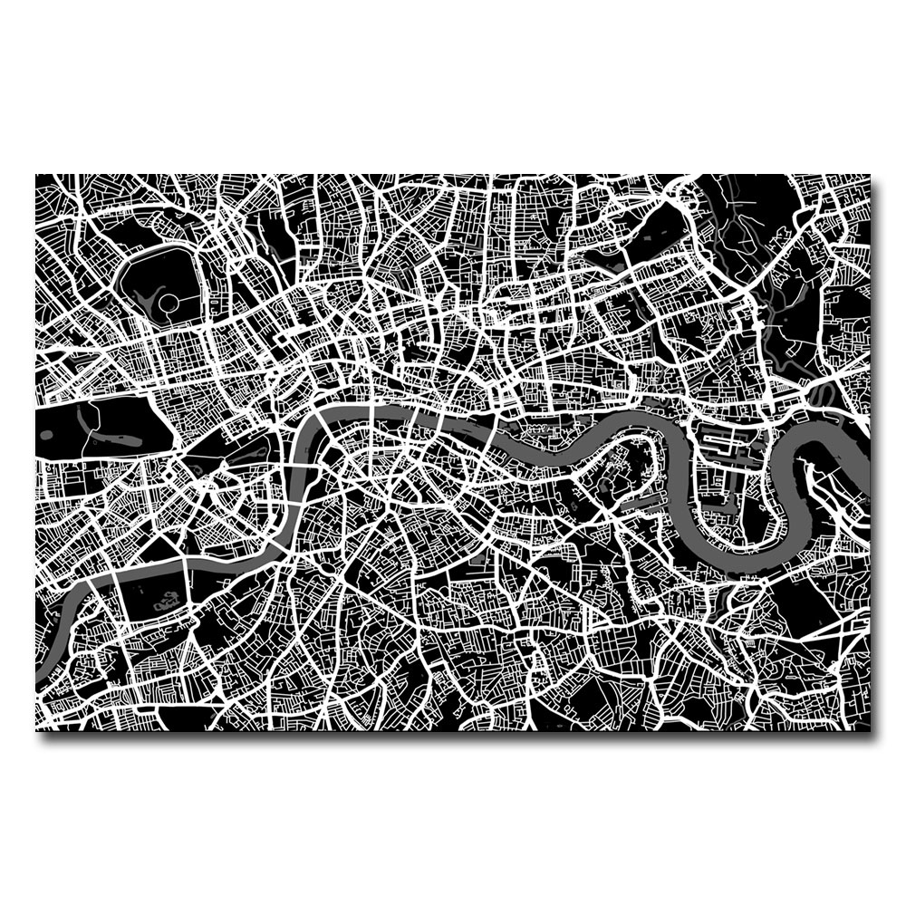 Michael Tompsett 'London Street Map I' Canvas Art 16 X 24
