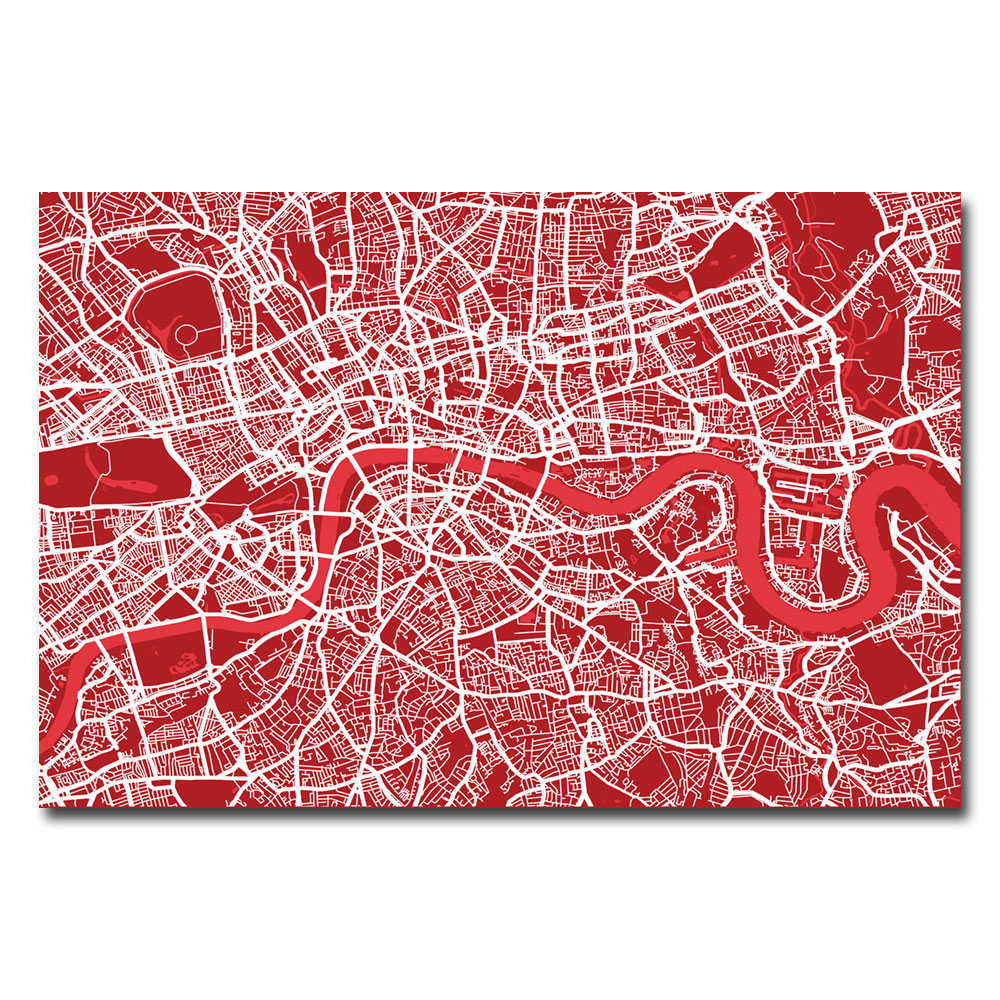 Michael Tompsett 'London Street Map IV' Canvas Art 16 X 24