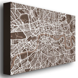 Michael Tompsett 'London Street Map II' Canvas Art 16 X 24