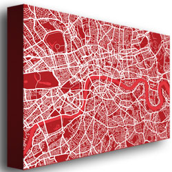 Michael Tompsett 'London Street Map IV' Canvas Art 16 X 24