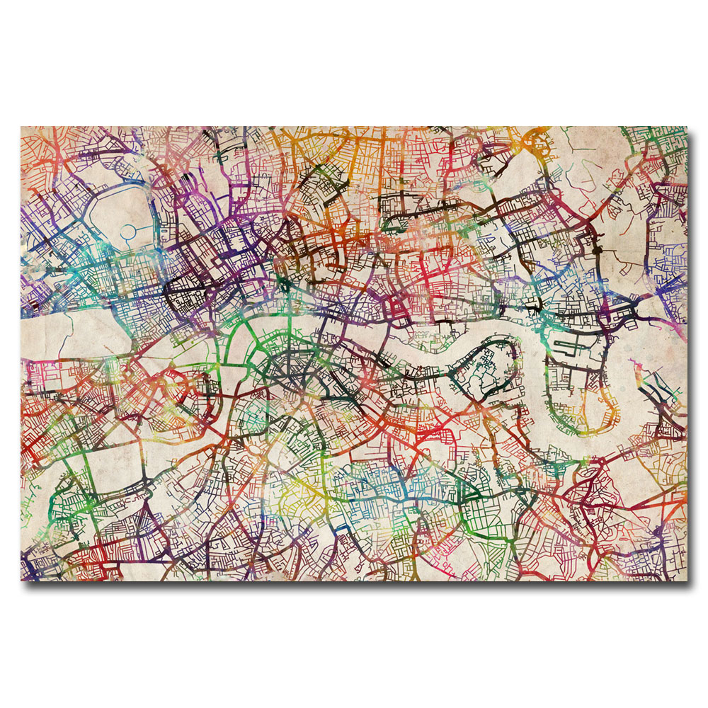 Michael Tompsett 'London Street Map V' Canvas Art 16 X 24