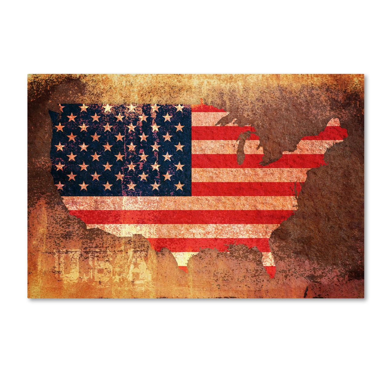Michael Tompsett 'US Flag Map' Canvas Art 16 X 24