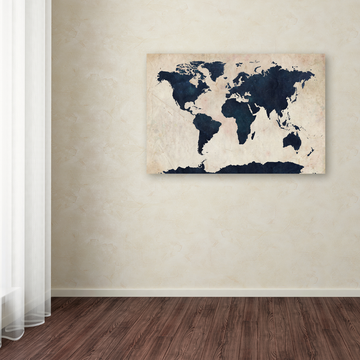 Michael Tompsett 'World Map - Navy' Canvas Art 16 X 24