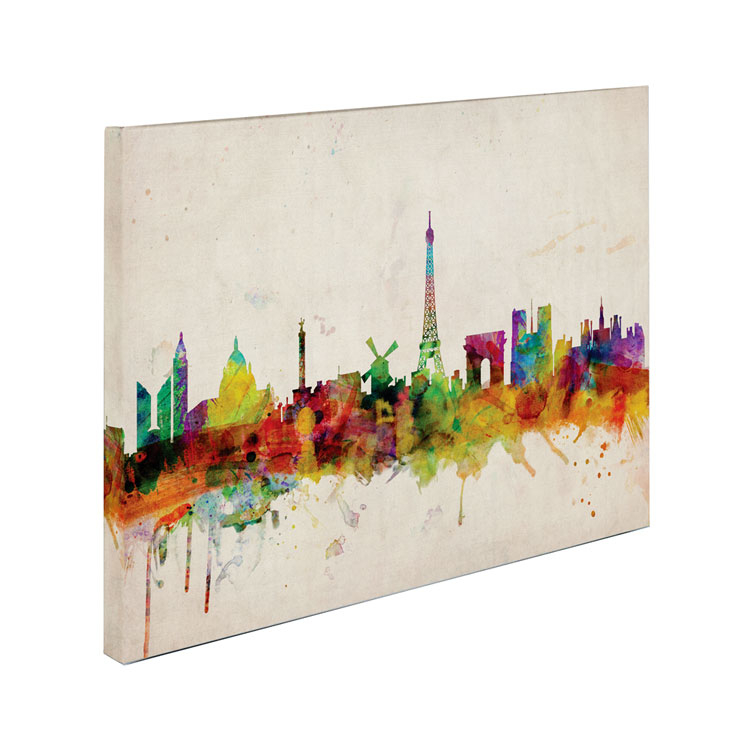 Michael Tompsett 'Paris Skyline' Canvas Art 16 X 24