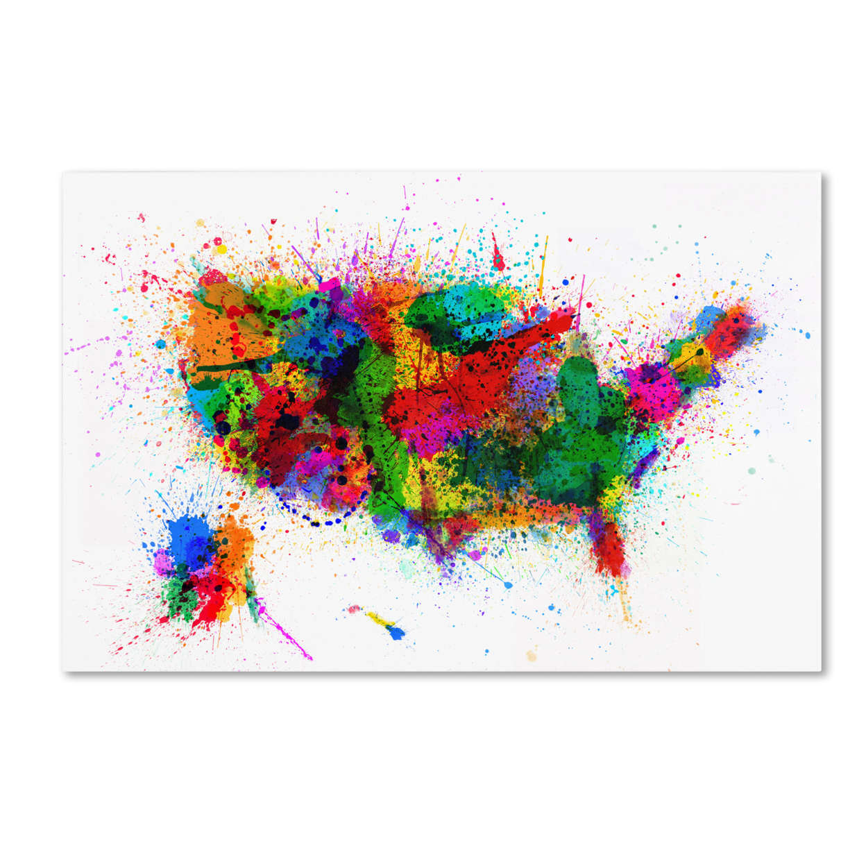 Michael Tompsett 'US Paint Splashes' Canvas Art 16 X 24