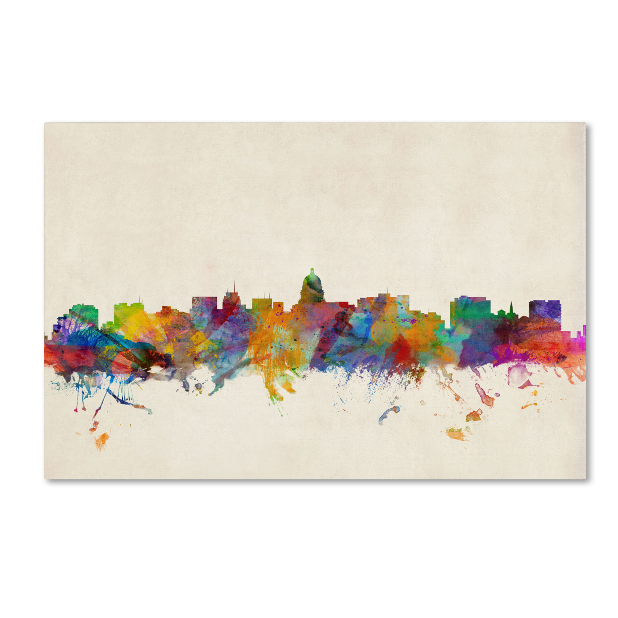 Michael Tompsett 'Madison Watercolor Skyline' Canvas Art 16 X 24