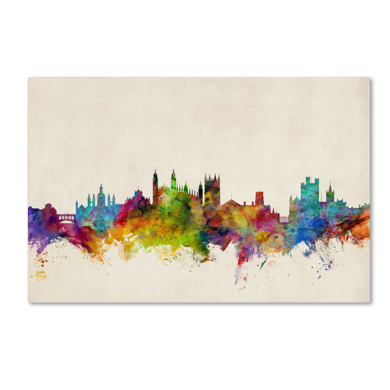Michael Tompsett 'Cambridge England Skyline II' Canvas Art 16 X 24