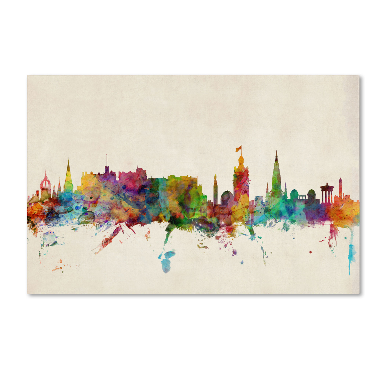 Michael Tompsett 'Edinburgh Scotland Skyline III' Canvas Art 16 X 24