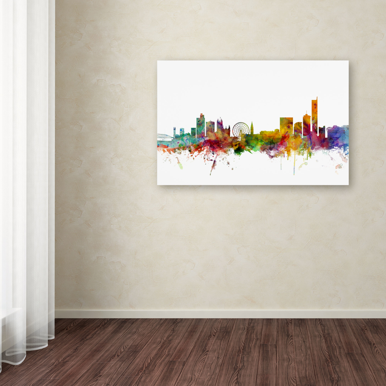 Michael Tompsett 'Manchester England Skyline II' Canvas Art 16 X 24