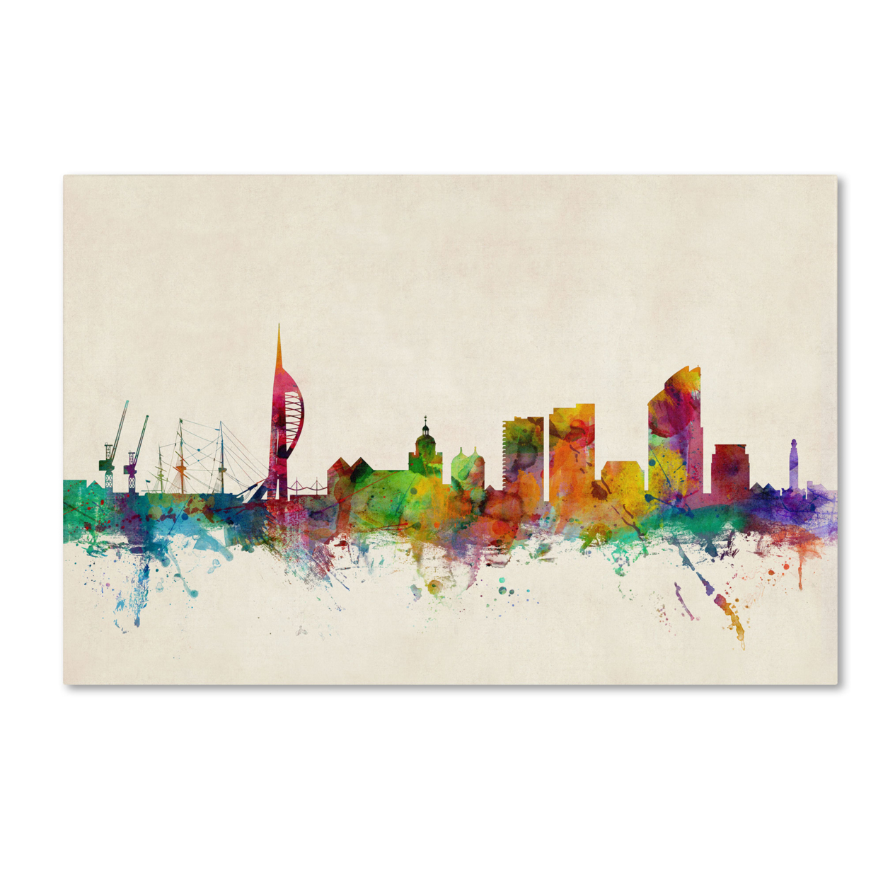 Michael Tompsett 'Portsmouth England Skyline' Canvas Art 16 X 24