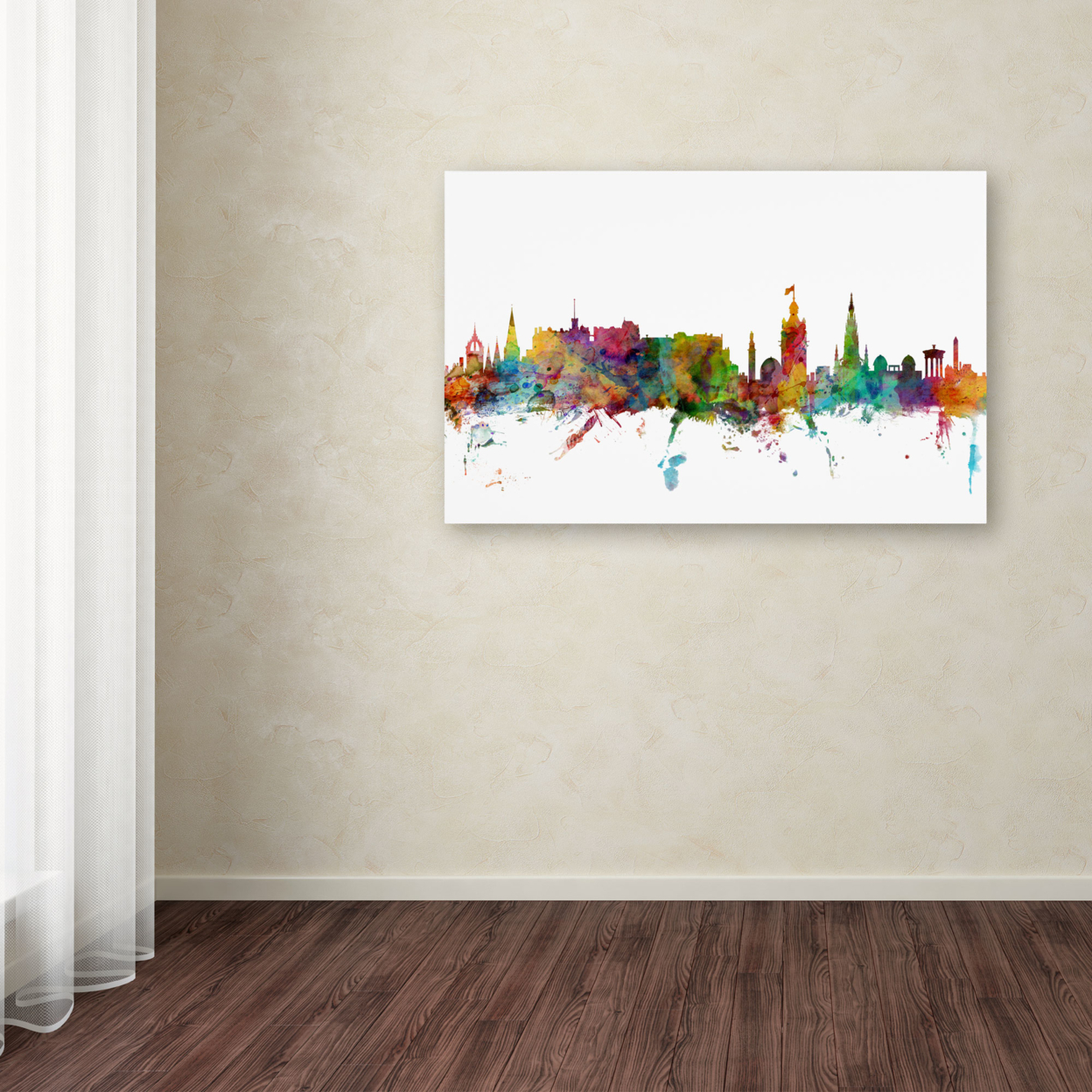 Michael Tompsett 'Edinburgh Scotland Skyline II' Canvas Art 16 X 24