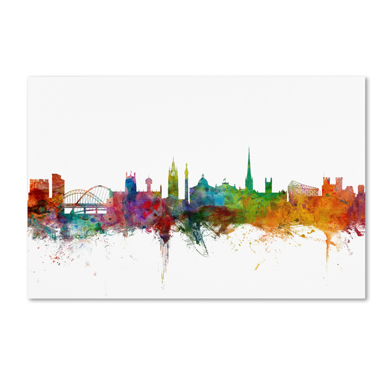 Michael Tompsett 'Newcastle England Skyline II' Canvas Art 16 X 24