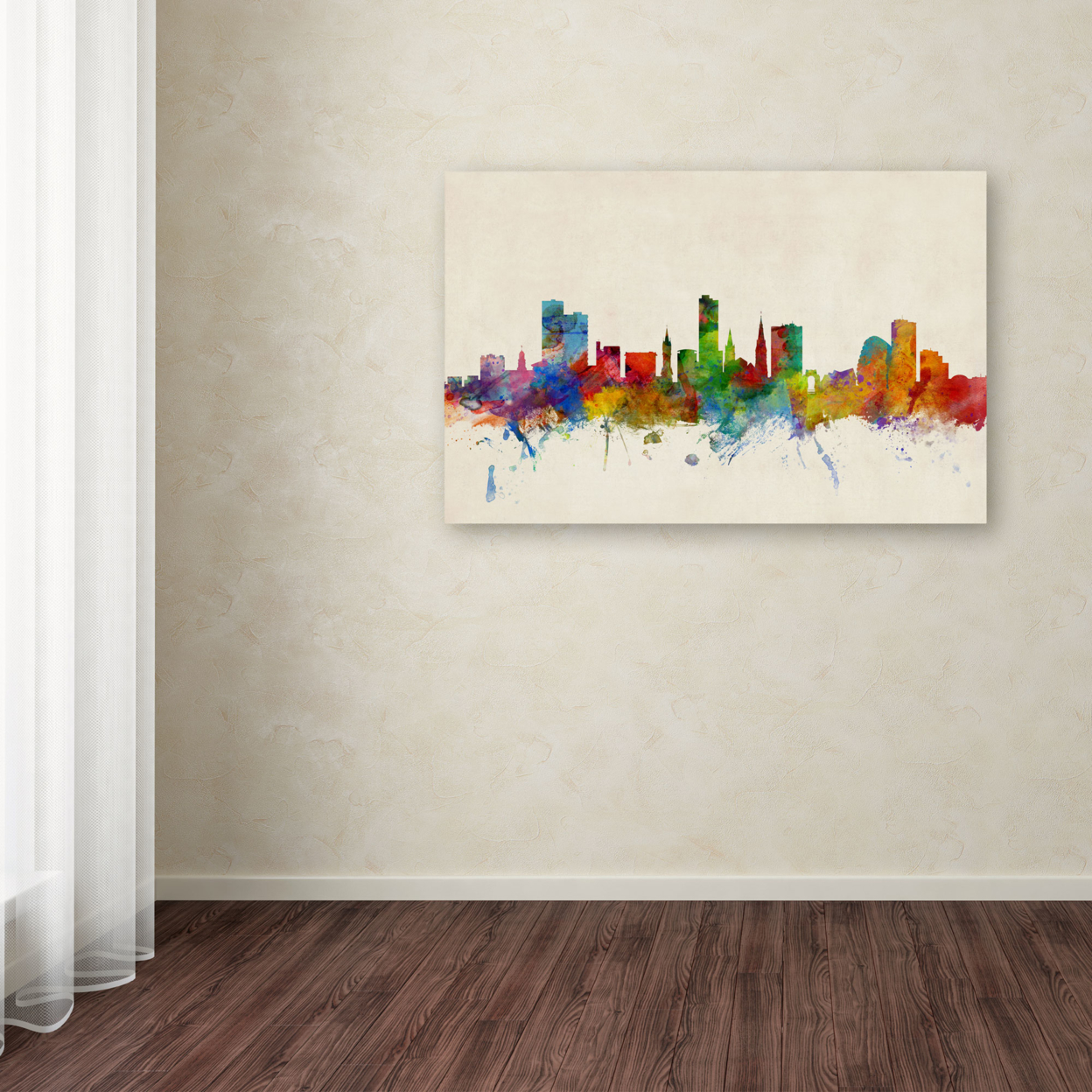 Michael Tompsett 'Leicester England Skyline' Canvas Art 16 X 24