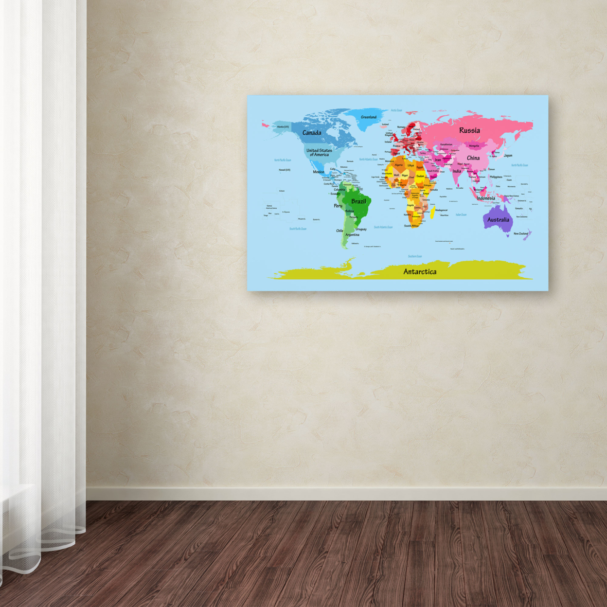 Michael Tompsett 'World Map For Kids' Canvas Art 16 X 24