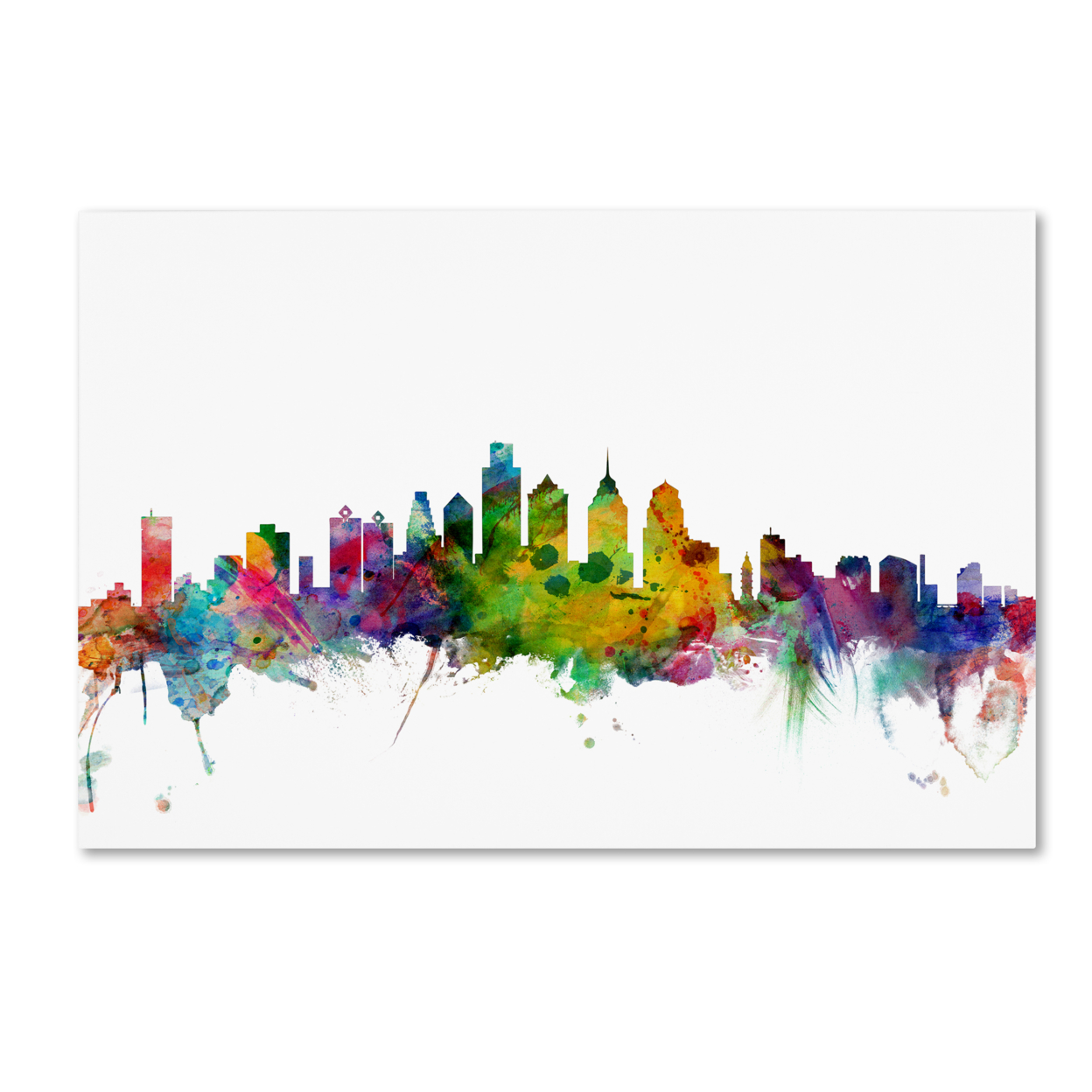Michael Tompsett 'Philadelphia Pennsylvania Skyline' Canvas Art 16 X 24