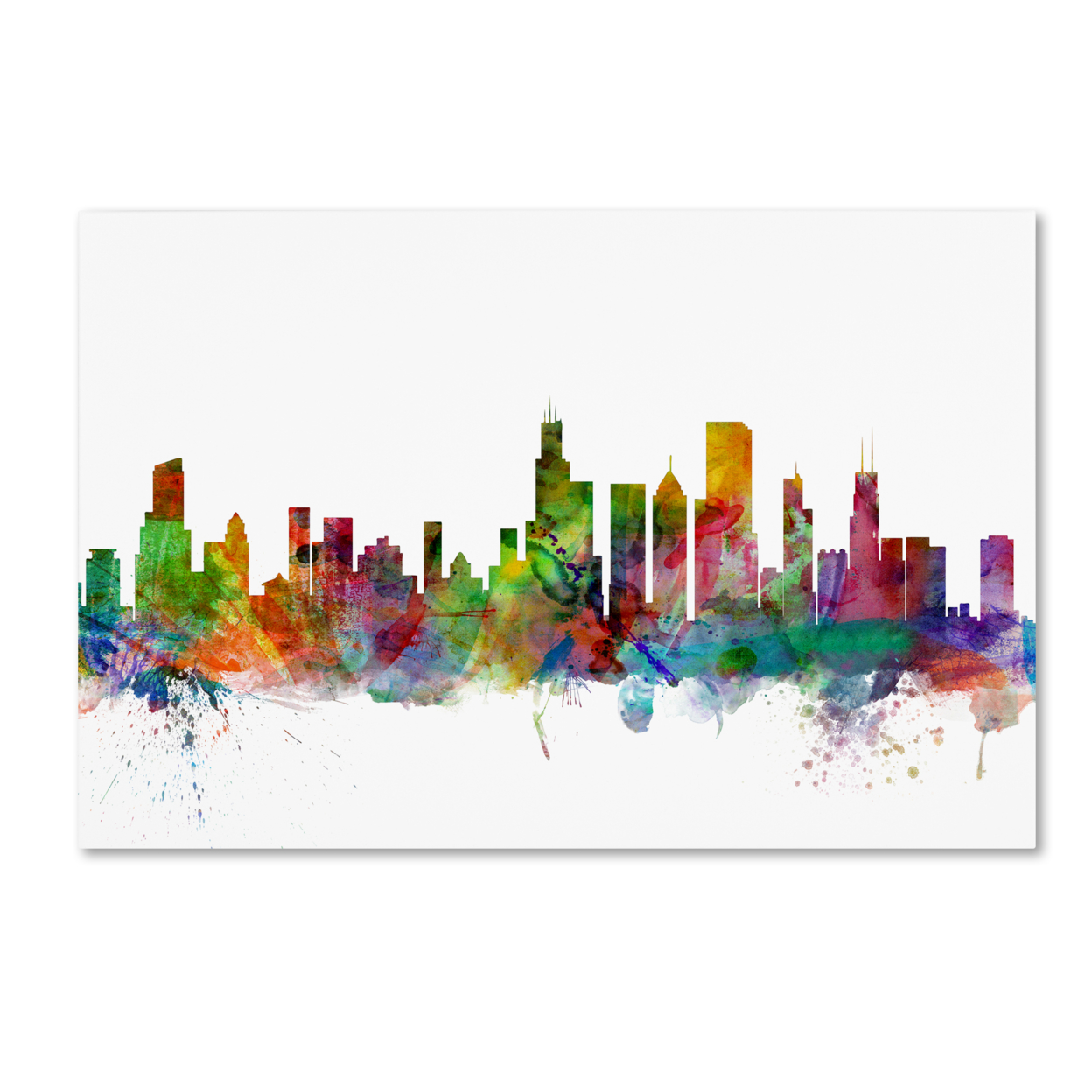 Michael Tompsett 'Chicago Illinois Skyline' Canvas Art 16 X 24