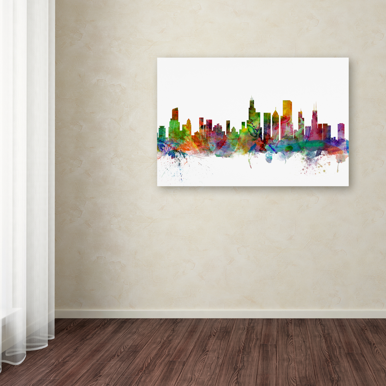 Michael Tompsett 'Chicago Illinois Skyline' Canvas Art 16 X 24