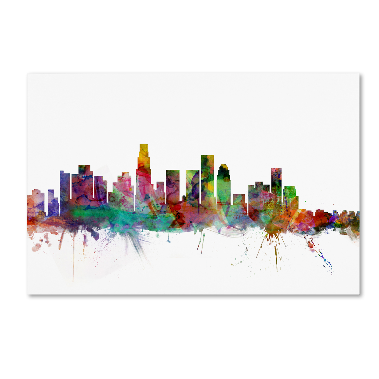 Michael Tompsett 'Los Angeles California Skyline' Canvas Art 16 X 24