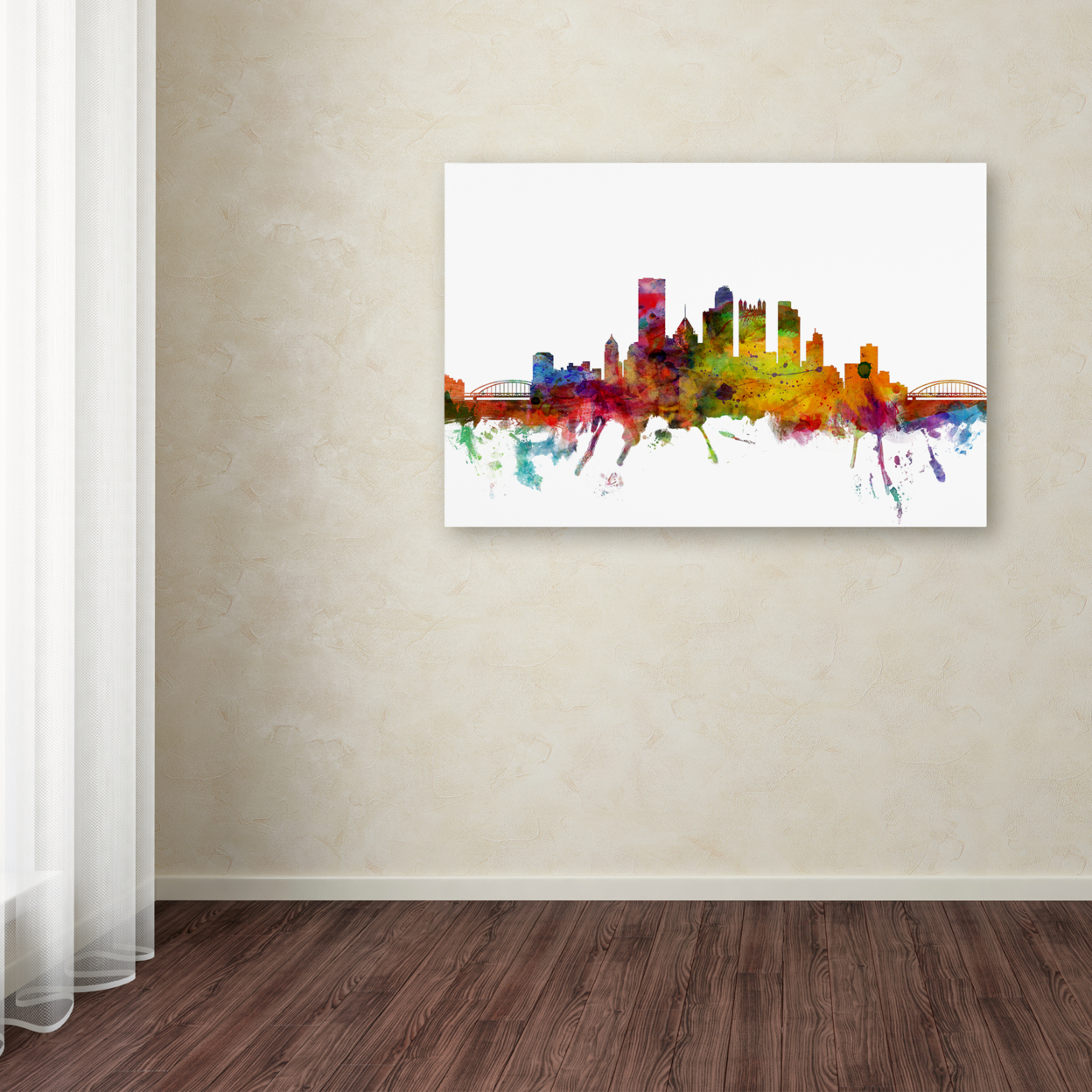 Michael Tompsett 'Pittsburgh Pennsylvania Skyline' Canvas Art 16 X 24